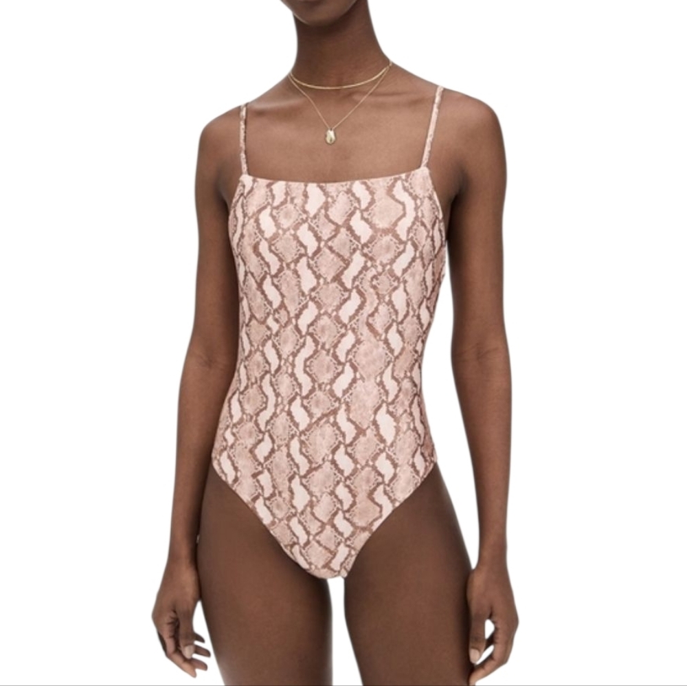 JONATHAN SIMKHAI Calla One Piece‎ Swimsuit Snake Print Python -Small